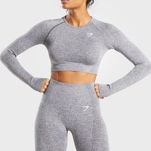 Gymshark Long sleeve crop in grey marl
